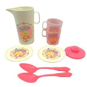 Vintage Barbie Tea Party Set Chilton Globe Collectible Kidcore Dollhouse Pink